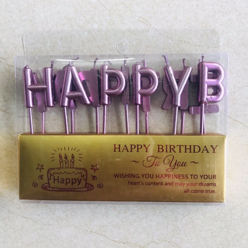 Set nến Happy Birthday trang trí bánh kem- bánh sinh nhật các màu