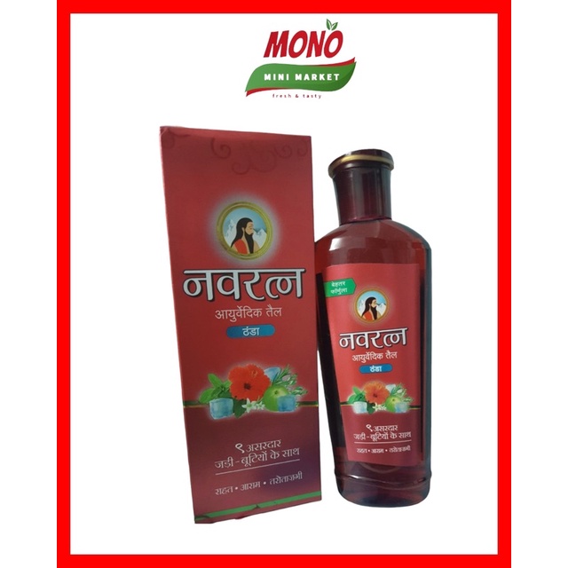 DẦU THẢO DƯỢC MÁT XA & GIẢM STRESS NAVRATNA  200ML