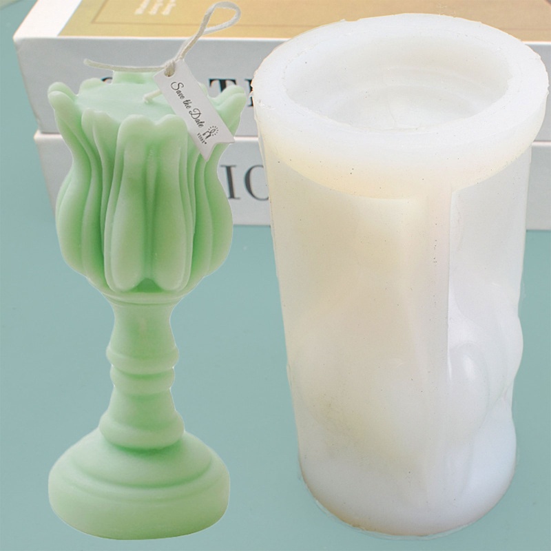 Khuôn Silicone Làm Nến / Xà Phòng Hình Hoa Tulip DIY