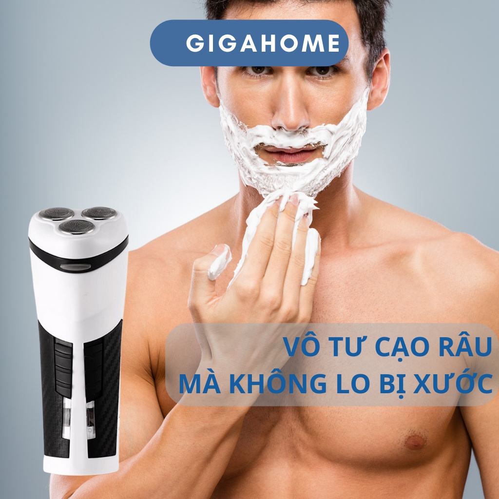 Máy Cạo Râu Đa Năng 3 Đầu Xoay GIGAHOME Chống Nước, Có Đèn Led Tiện Dụng 2581
