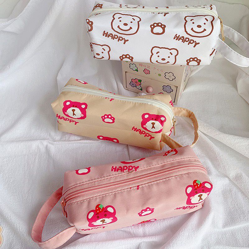 Bóp đựng bút in hoạ tiết Gấu Lotso phong cách Hàn