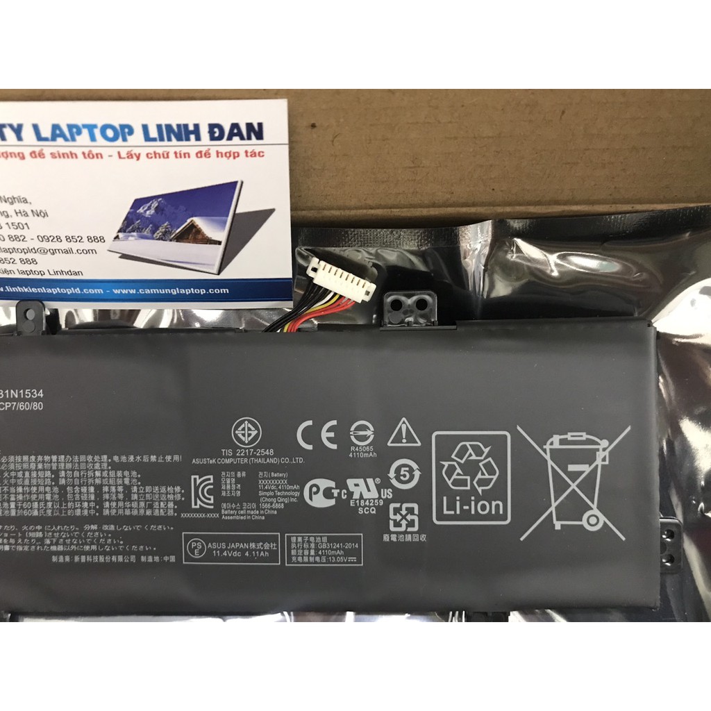 Pin (Original)48Wh ASUS ZenBook UX510 UX510UX B31N1534 Battery