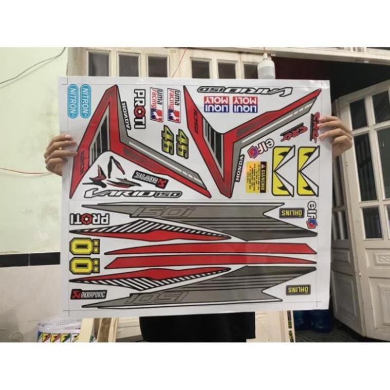 Tem rời Vario 150 dán xe đen