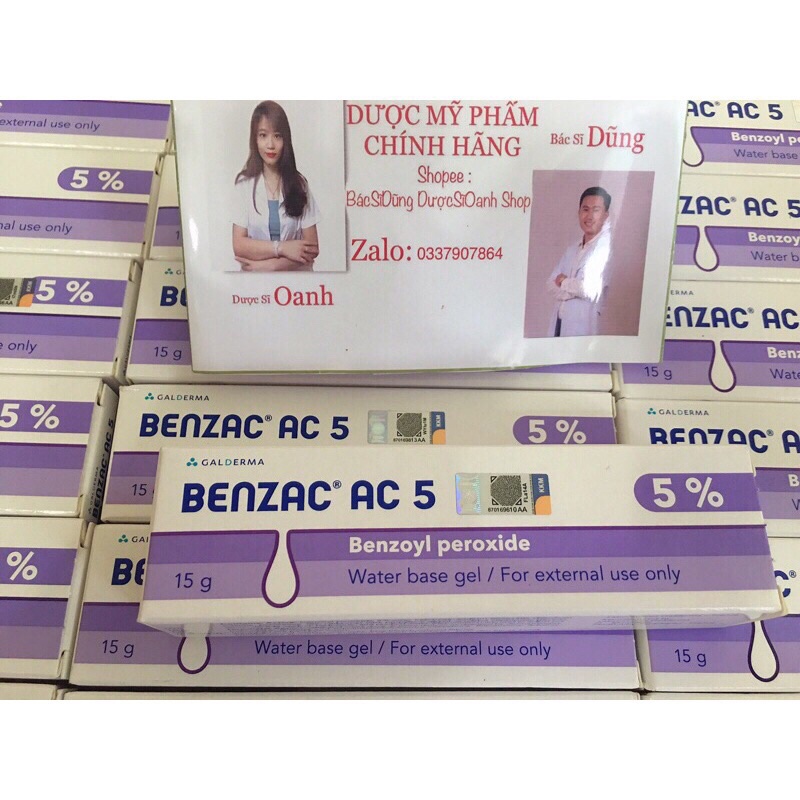 Benzac AC 5% Kem Chấm Mụn Gel 15g Cho Da Mụn