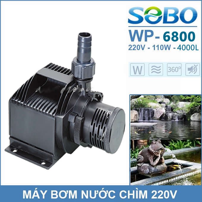 Máy Bơm Nước Sobo WP6800 (60W - 4000L/H - 3M) - Máy Bơm Hút Cặn Cho Hồ Cá