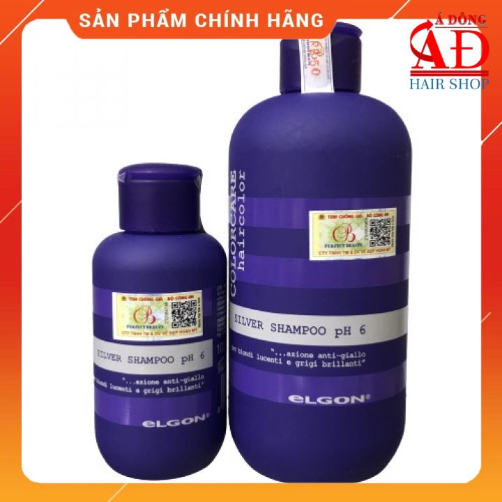 Bộ dầu gội xả khử vàng Elgon Silver Color Care cho tóc trắng bạch kim 300mlx2