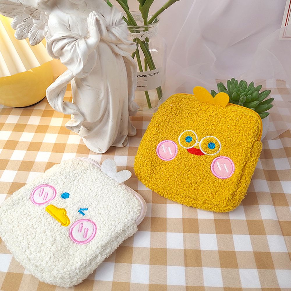 [Hàng mới về] Túi đựng đồ trang điểm hình vuông bằng vải bông in họa tiết hoạt hình dễ thương dành cho nữ