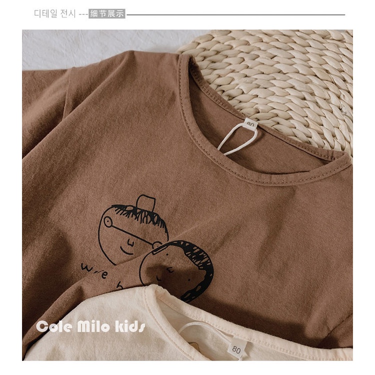Áo Thun Cotton Tay Ngắn Phong Cách Hàn Quốc Thời Trang Mùa Hè Mới Cho Bé Trai / Gái