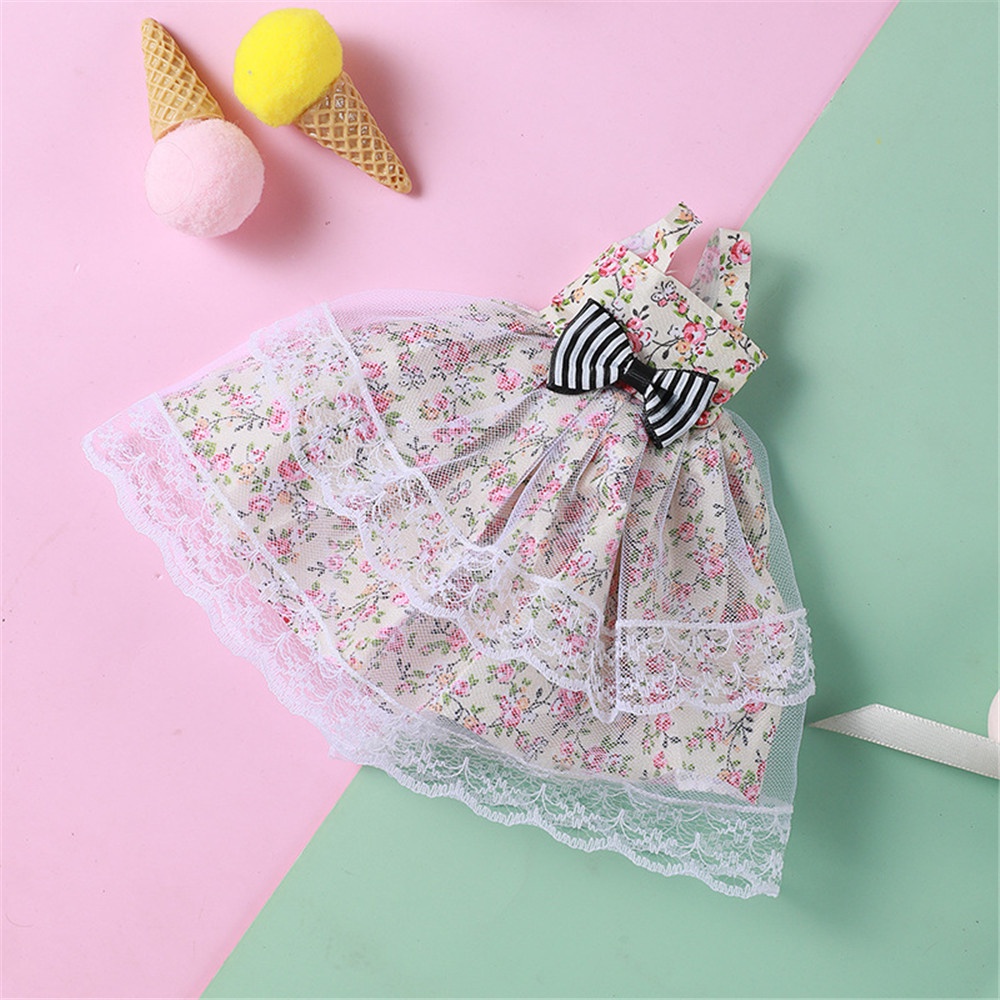 Trang phục mùa hè bằng vải phối ren cho búp bê kích thước 1/6 mới dễ thương
