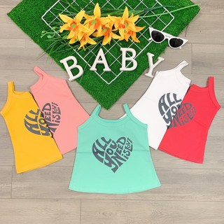 Áo 2 dây bé gái 100% cotton mềm co giãn 8-24kg