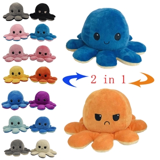 Double-sided emotion-switching stuffed octopus 20cm