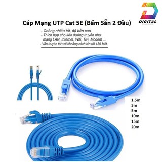 Cáp Mạng Bấm Sẵn 2 Đầu Tốc Độ CAT 5E