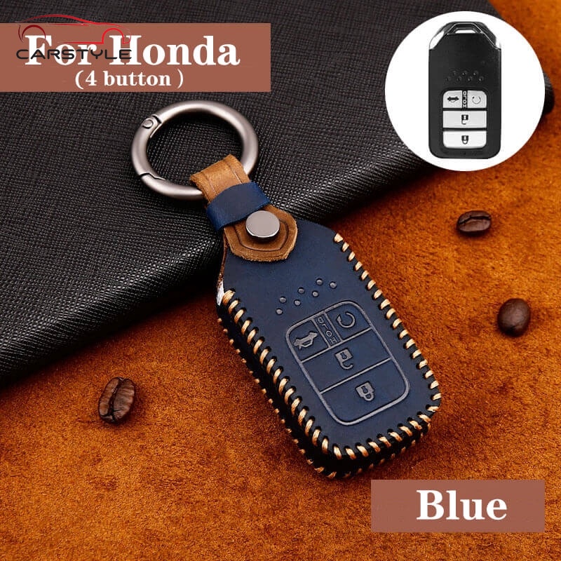 Honda Civic City HRV Jazz Accord CRV CRV BRV Leather Car Key Case Cover (FMW07 Bao da chìa khóa k12 k13 k14