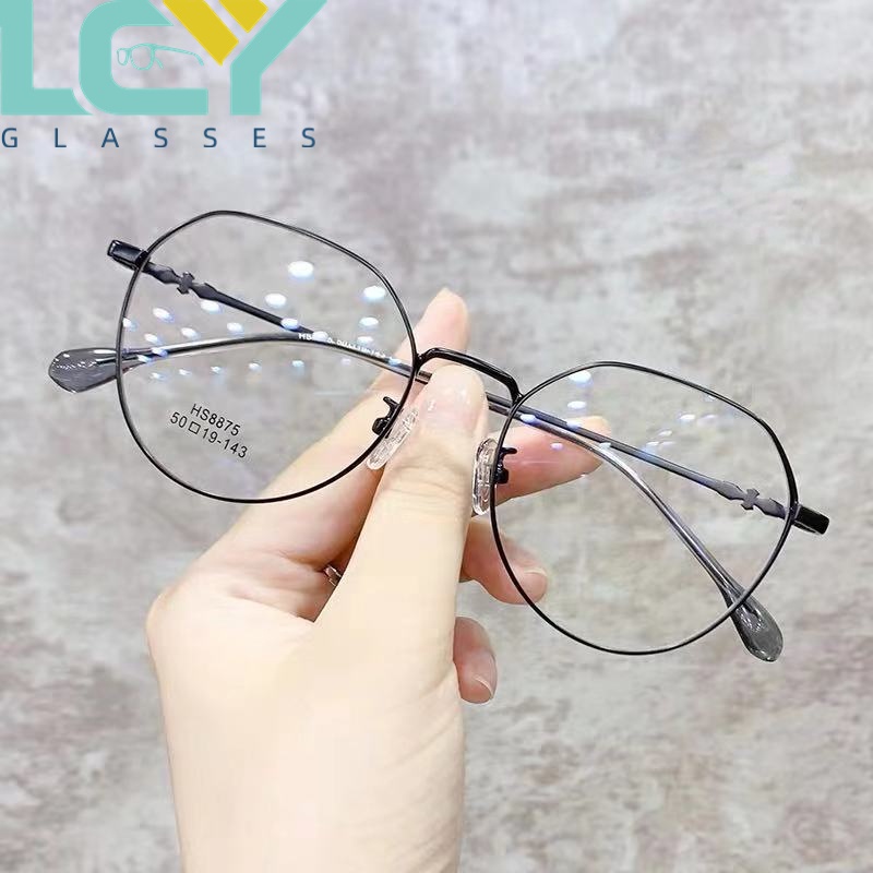 LCYY gọng tròn nhỏ chống ánh sáng xanh Kính thời trang nữ phiên bản Hàn Quốc 7712 (-0 ° -600 °) spot
