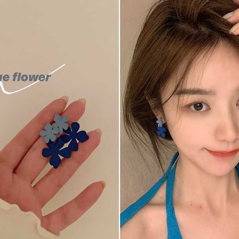 Ahellogirl Bông tai mạ bạc 925 hình hoạt hình phong cách Hàn Quốc