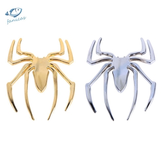 Sticker Kim Loại Mạ Điện Hình Nhện 3d Trang Trí Xe Hơi