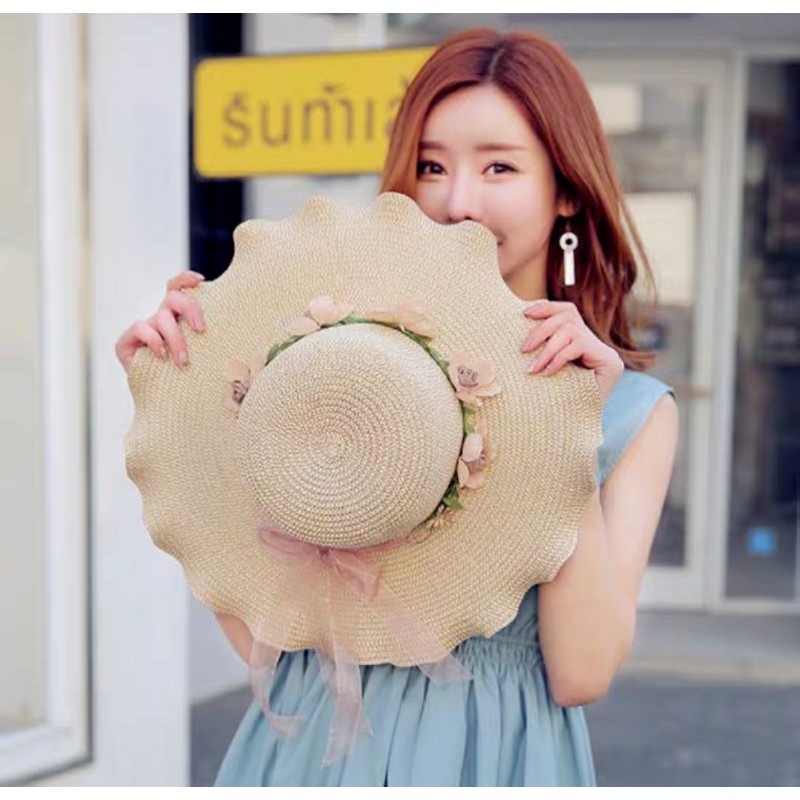 Mũ đi biển rộng vành gấp gọn, nón đi biển rộng vành