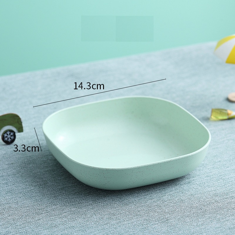 Dĩa nhựa đựng thức ăn, đựng trái cây hình vuông, tròn chất liệu lúa mạch tiện dụng