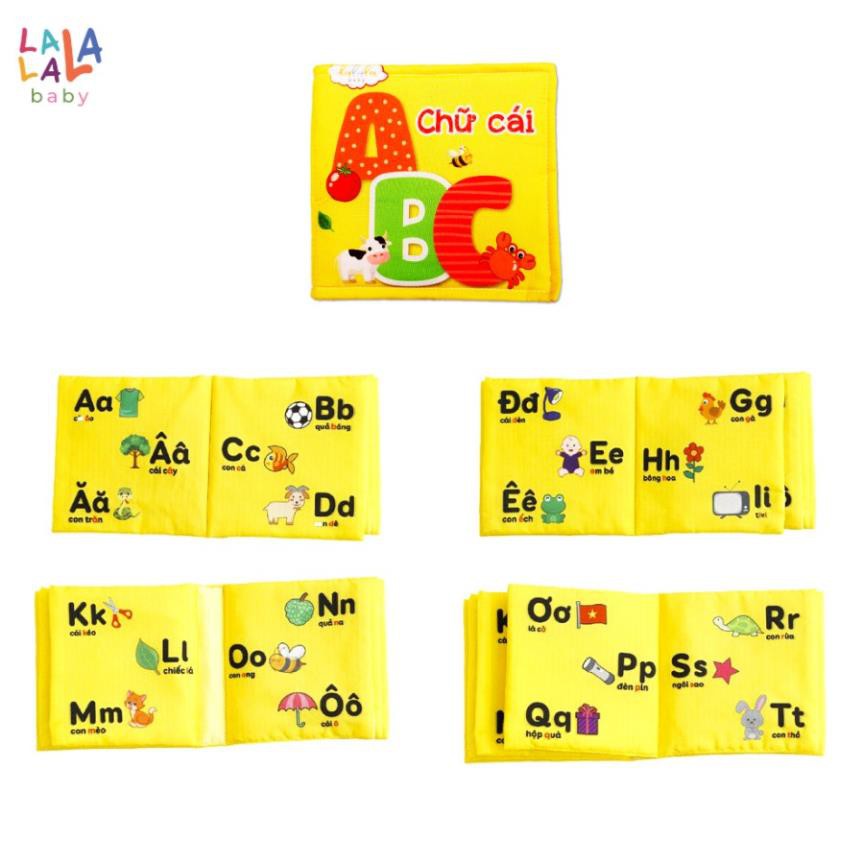 [Chính hãng] Bộ 8 cuốn Sách vải Lalala baby, kích thích đa giác quan: My very first book, kích thước 15x15cm 12 trang