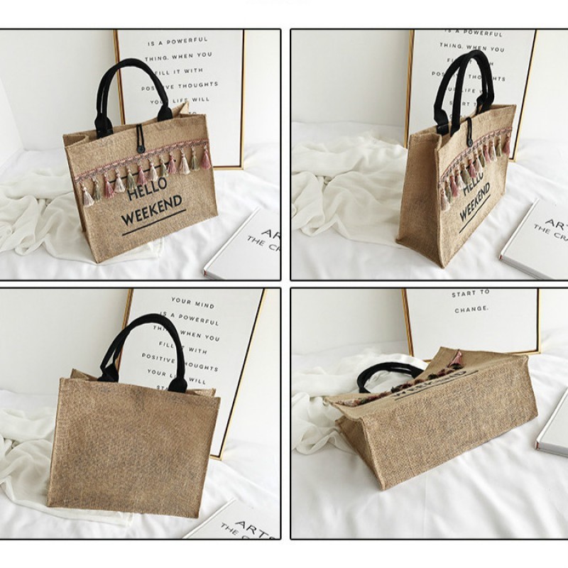 Túi cói đi biển vintage túi vải túi tote chụp ảnh cực xinh