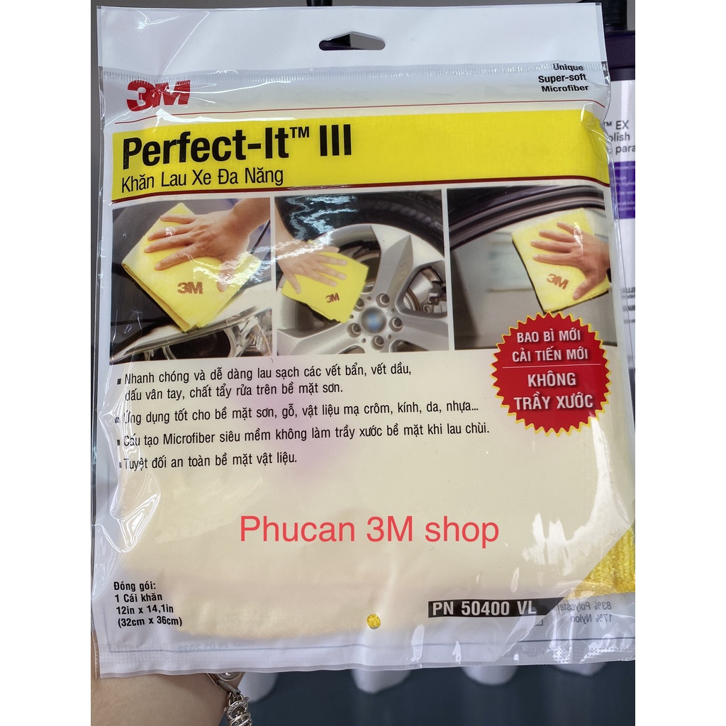 Khăn 3M lau xe hơi chuyên dụng, đa năng Perfect-It III PN 50400
