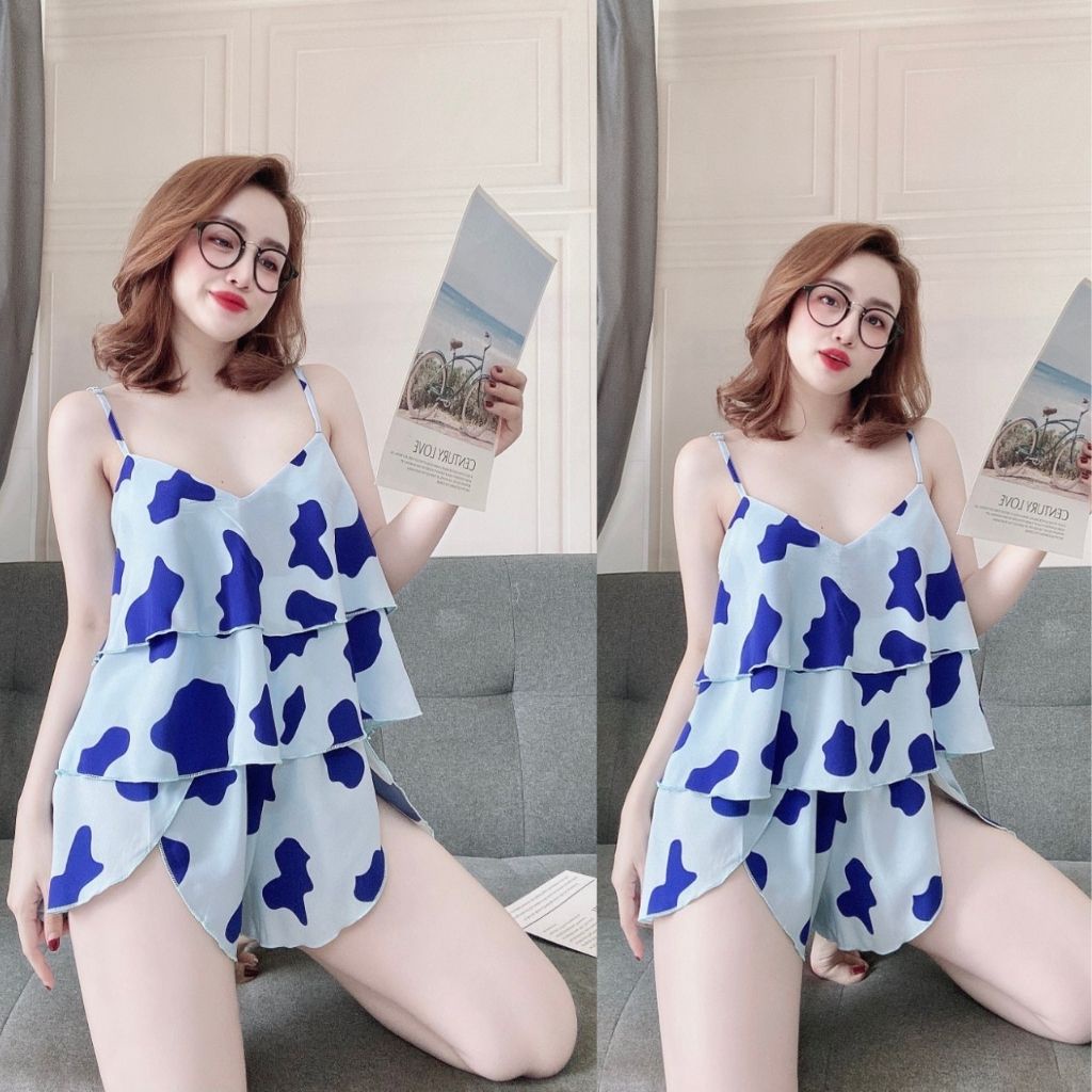 Đồ Ngủ Bò Sữa Bigsize - Đồ Ngủ Sexy lụa Satin cao cấp mềm mại xinh xắn | BigBuy360 - bigbuy360.vn