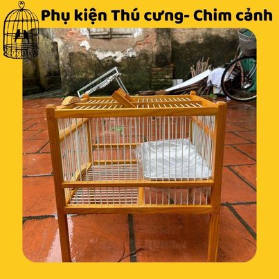 Lồng tắm chim khuyên 2 cửa, lồng tắm chào mào nan phíp tặng khay tắm cho chim