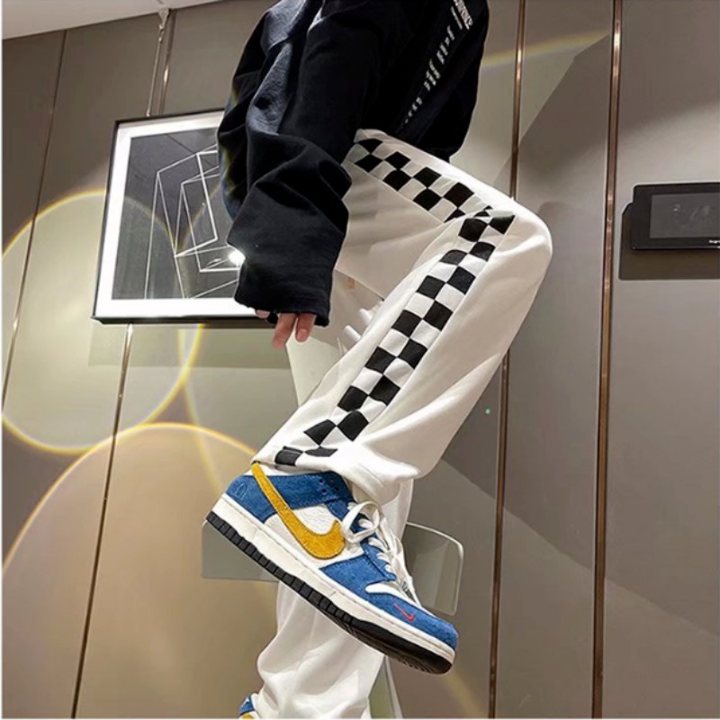 Quần dài thể thao kích thước lớn M-3XL họa tiết kẻ ô mới dành cho nam giới 2022