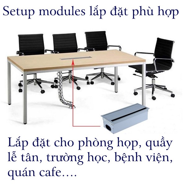 HỘP Ổ CẮM ĐIỆN ÂM BÀN NHÔM Tenko TK-AB3S