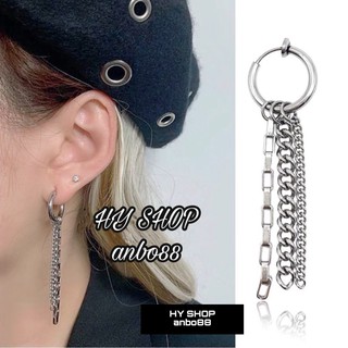kẹp tai titan dây xích không cần xỏ lỗ phối kiểu cá tính không dị ứng không gỉ khuyên tai unisex
