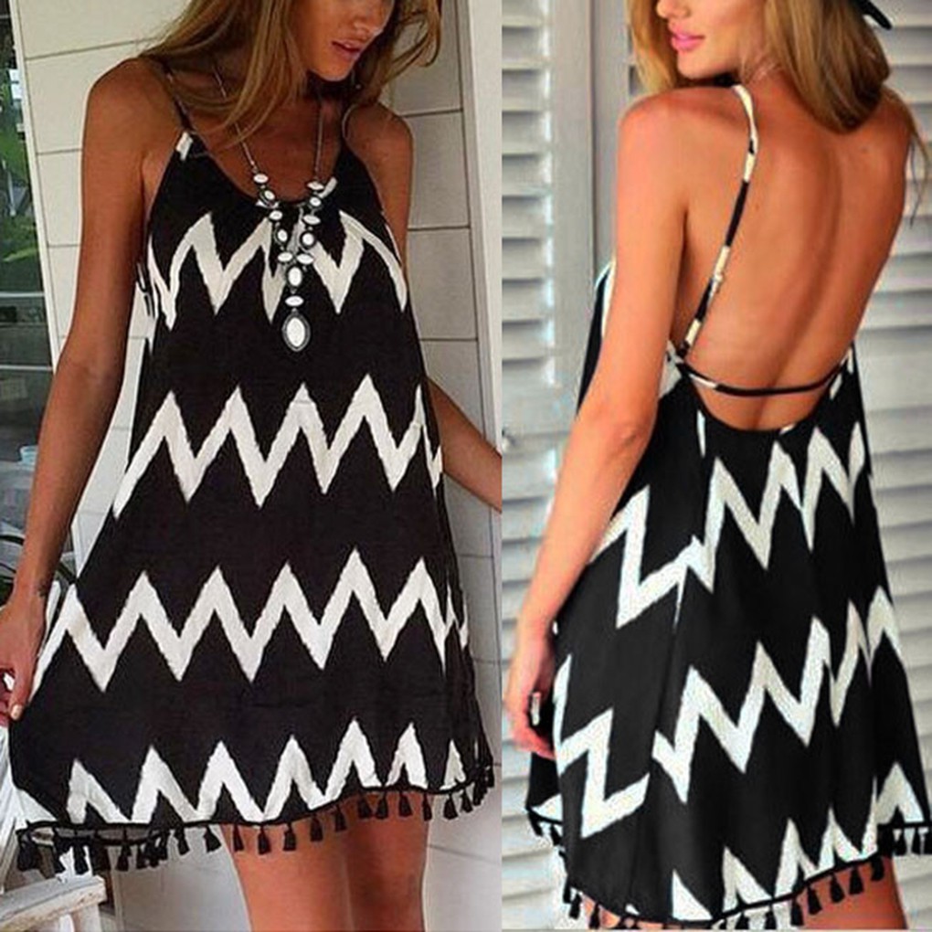 Váy họa tiết lượn sóng cho nàng