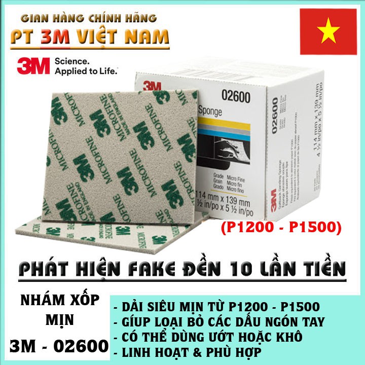 Nhám Xốp Mịn 3M 02600 MicroFine Softback Sanding Sponge
