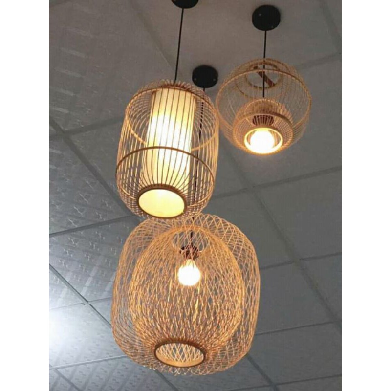 Đèn tre đèn mây tre đèn lồng tre đèn thả mây tre mã 0031