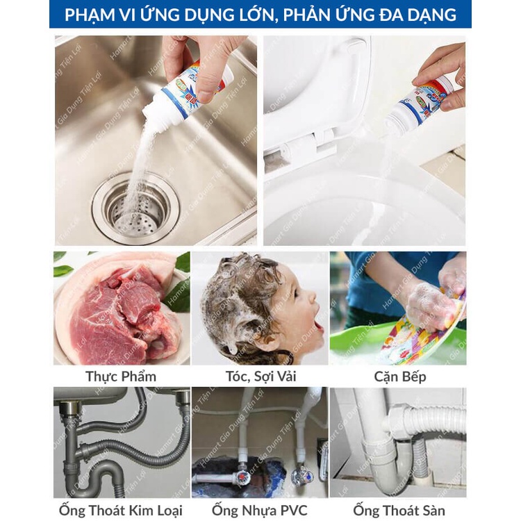 Bột Thông Cống LKB Lọ 110g Thông Tắc Nghẽn Toilet Bồn Chậu Rửa Lavabo Ống Nước Siêu Mạnh