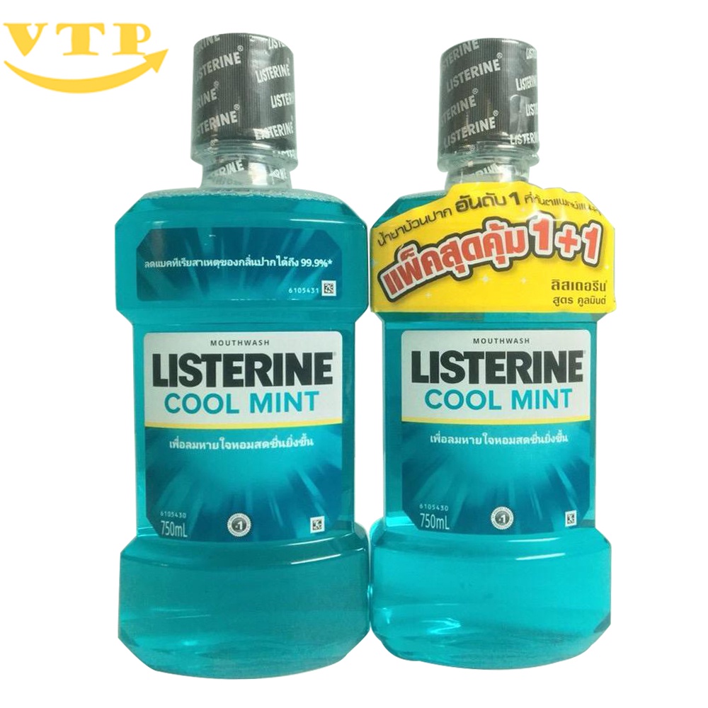 Combo 2 Chai Nước Súc Miệng Listerine 750ml Thái Lan