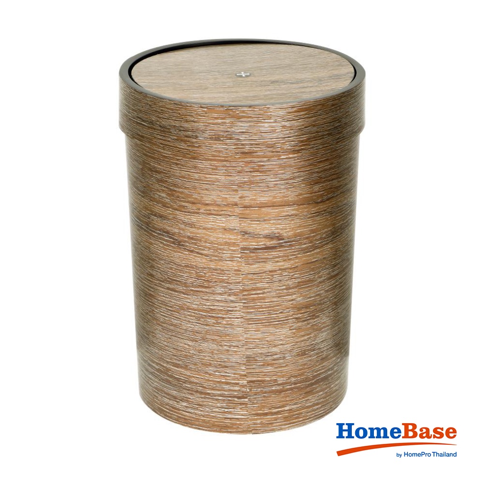 HomeBase ACCO Thùng rác bằng nhựa hình tròn DAZZLE 15.5L W25xH35,7xD25 màu nâu vàng