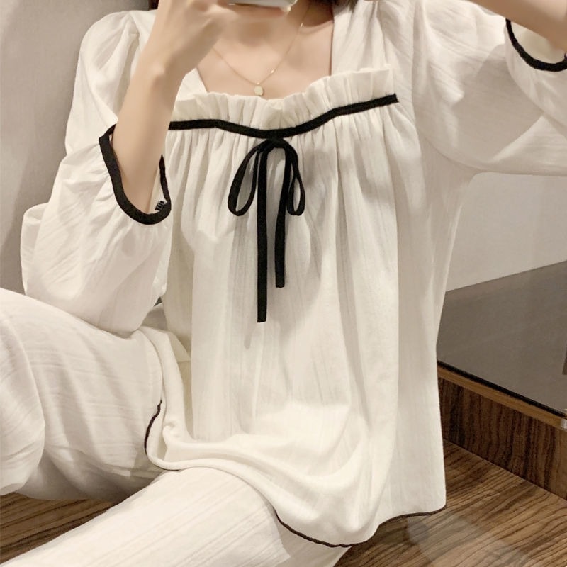 Bộ Đồ Ngủ Dài Tay Thời Trang Mùa Xuân Thu Ngọt Ngào Dành Cho Nữ