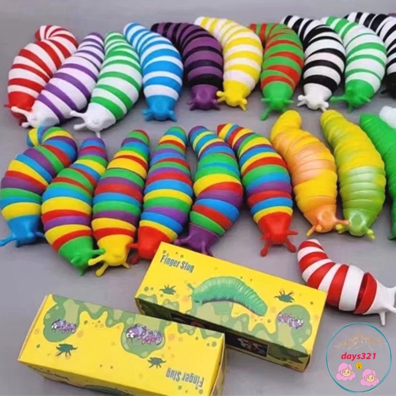 Squishy hình con sâu màu mè mềm mịn đồ chơi bóp tay dễ thương chân thực giảm stress co dãn đàn hồi ngộ nghĩnh bóp giải t
