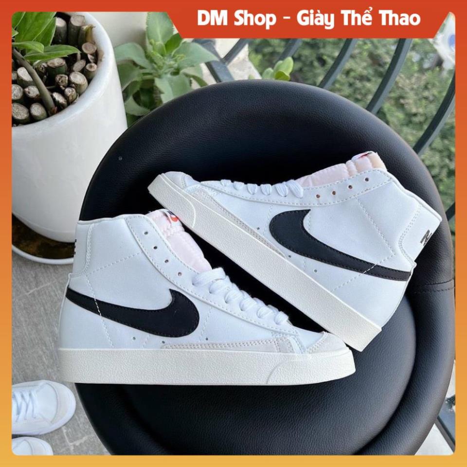 Giày thể thao nam nữ Blazer Mid 77 Vintage logo đen cổ cao, Giầy nik.e trắng móc đen Sơn tùng