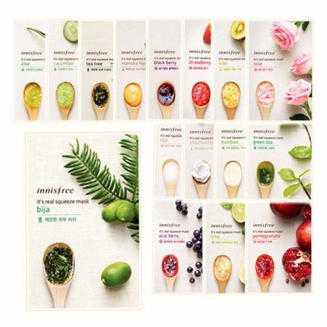 Combo 3-10 mặt nạ Innisfree Mặt nạ It's Real Squeeze Mask 20ml | Thế Giới Skin Care