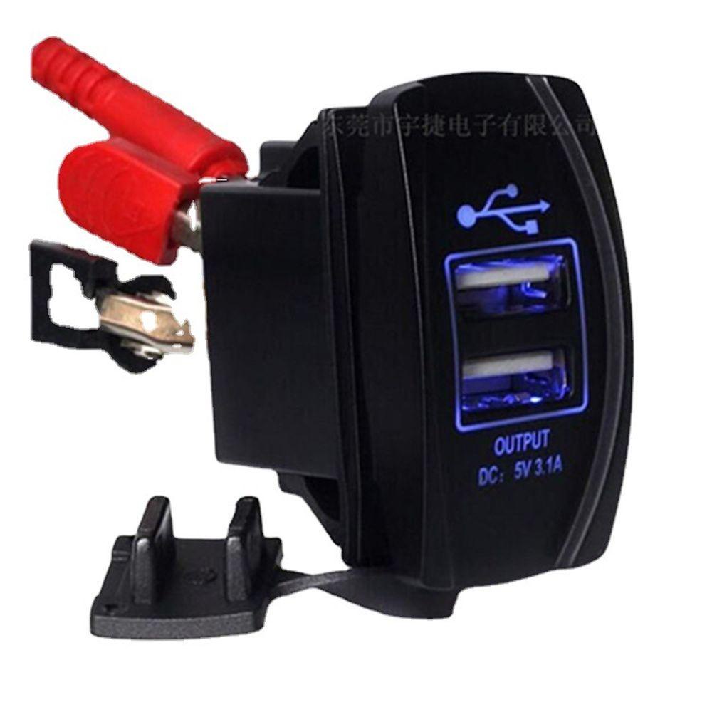 Tẩu Sạc Hai Cổng USB Chống Thấm Nước Cho Xe Hơi Xe Máy