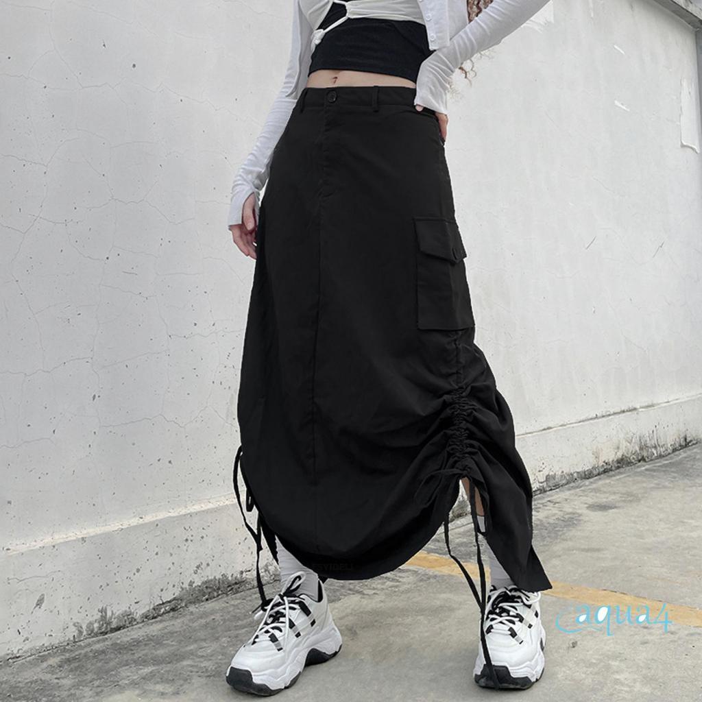 Chân Váy Midi Có Túi Phong Cách Cổ Điển Đường Phố Cho Nữ ANANA-Y2K