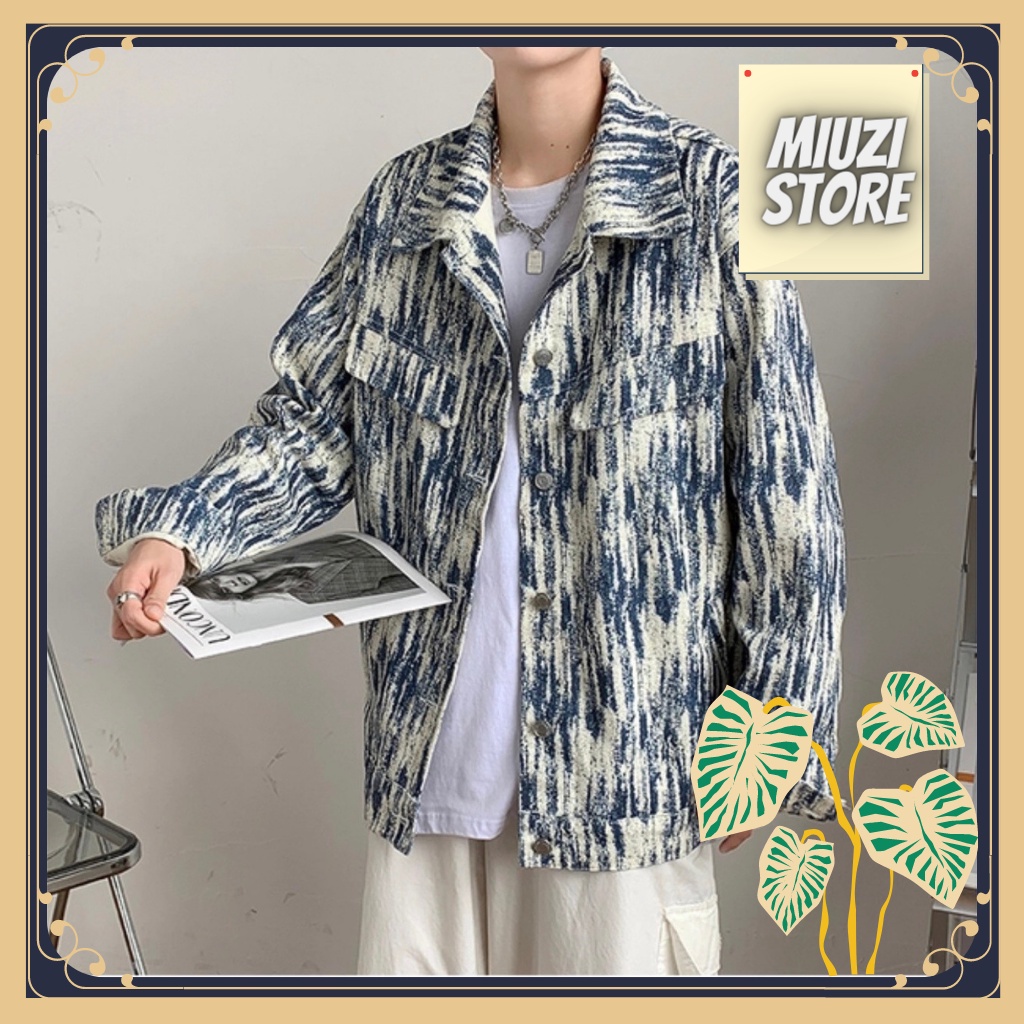 Áo khoác denim nam cao cấp 2021 áo Miuzi thời trang áo khoác bên ngoài DT011 - Hàng nhập khẩu