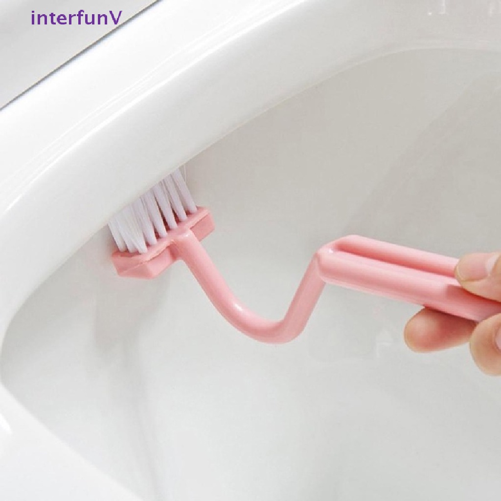 [InterfunV] Bàn Chải Chà Góc toilet Tay Cầm Dài Hình Chữ V [Mới]