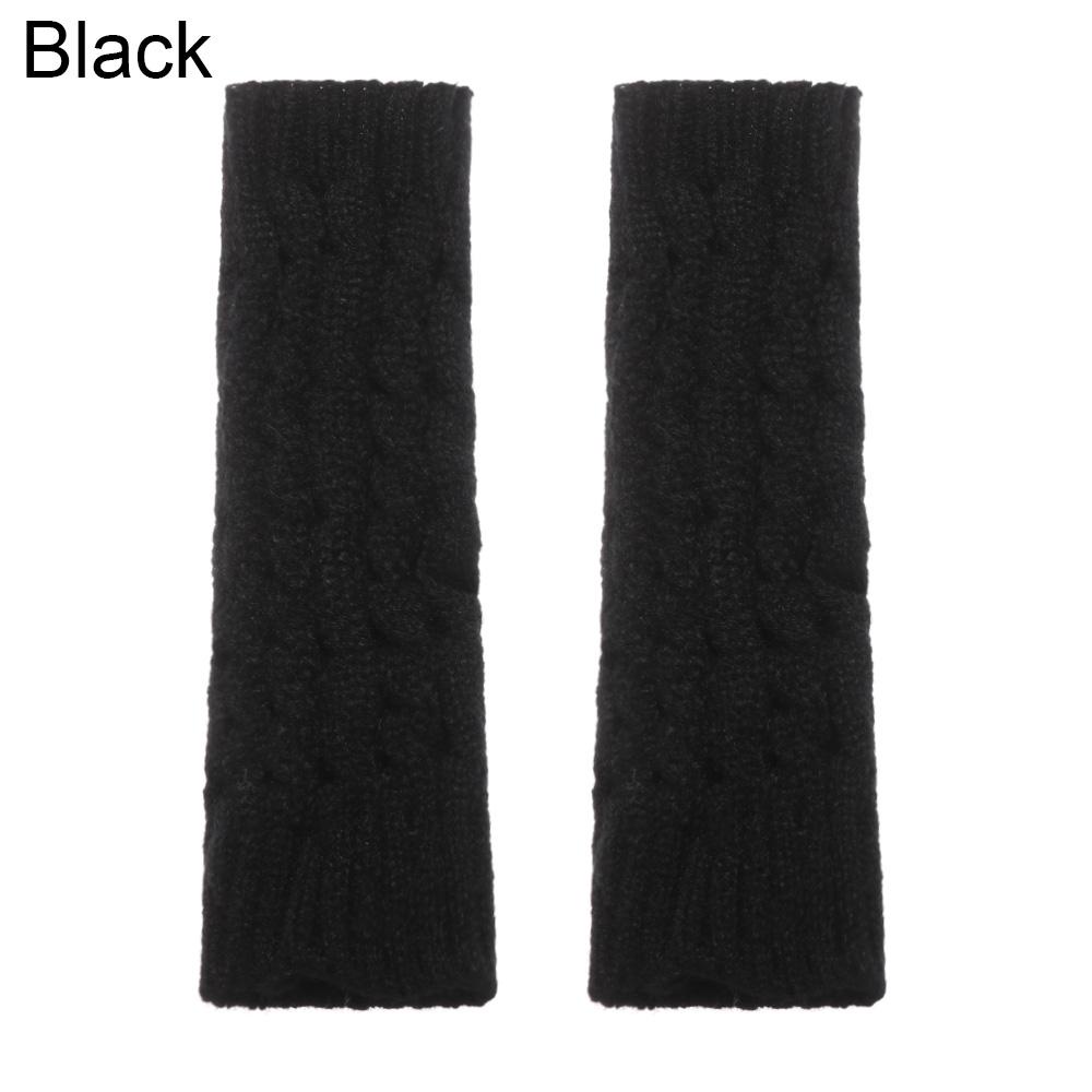 ROWANS Fingerless Gloves Winter Arm Warmers Thick Warm Long Knitted Gloves