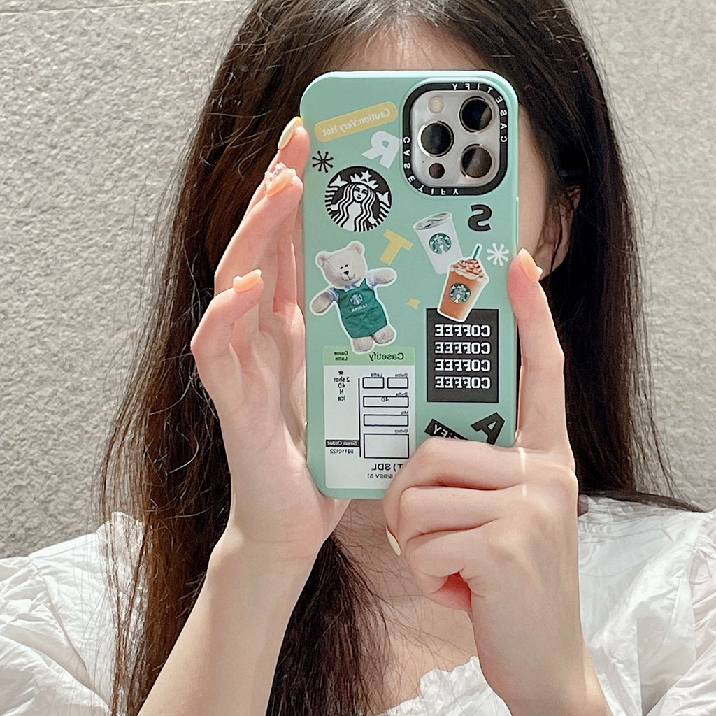 Ốp Điện Thoại Mềm Tích Hợp Họa Tiết Starbucks Cho iPhone13Pro iP12Pro XS iPhone11 12Promax 13Promax 11 12 13
