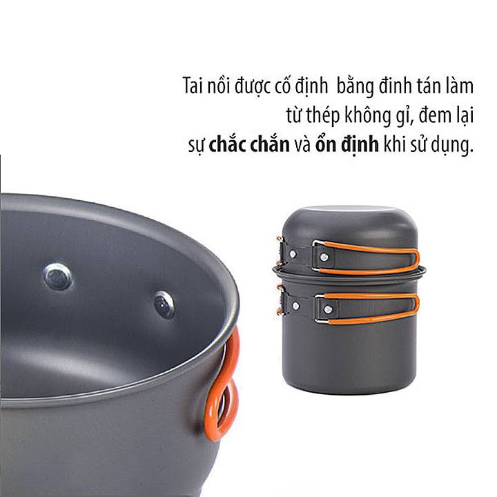 [CHÍNH HÃNG] Bộ Nồi Treo 4 Chiếc Cho Cắm Trại, Dã Ngoại, Phượt, Picnic Xếp Gọn Siêu Nhẹ NatureHike NH18T018-G