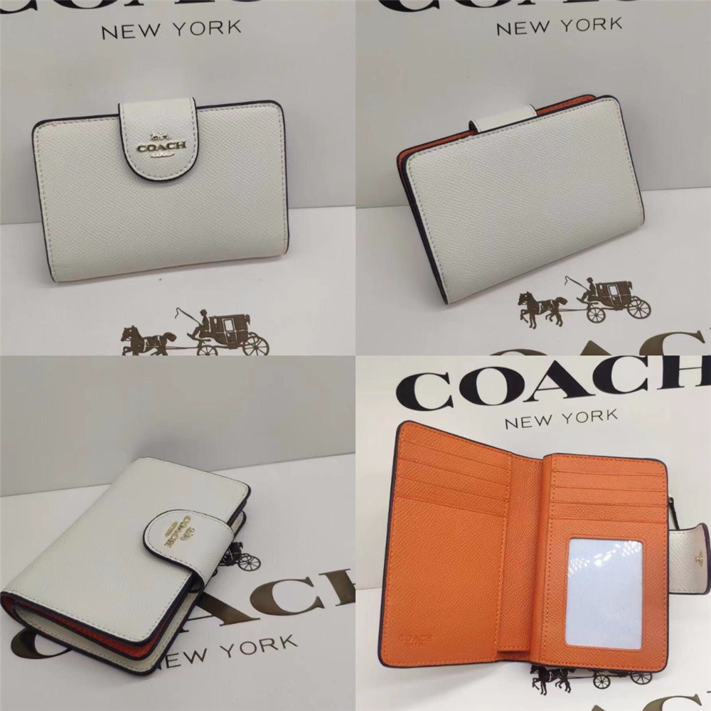 Ví Da Gập Dáng Ngắn Có Khóa Kéo Chất Lượng Cao Thời Trang Cho Nữ H 6390