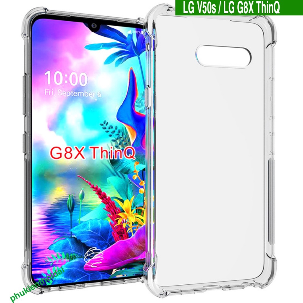 Ốp lưng LG G8X / LG V50s dùng chung dẻo silicon trong suốt lồi 4 góc hạn chế ố vàng