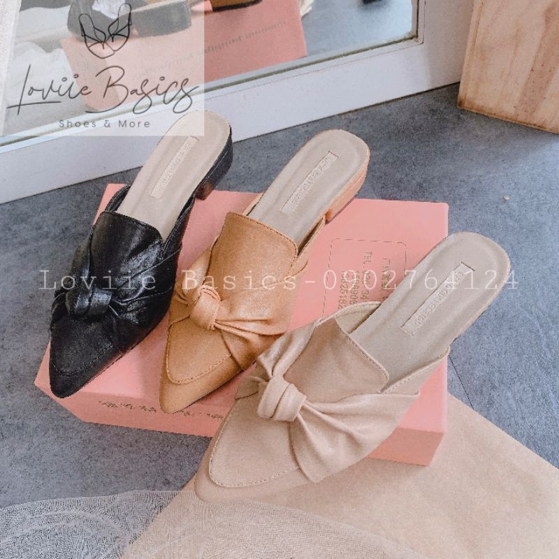 SỤC NỮ LOVIIE BASICS - DÉP BỆT BÍT MŨI THỜI TRANG - GIÀY SỤC MŨI NHỌN QUAI NGANG KHÓA ĐÁ D201283